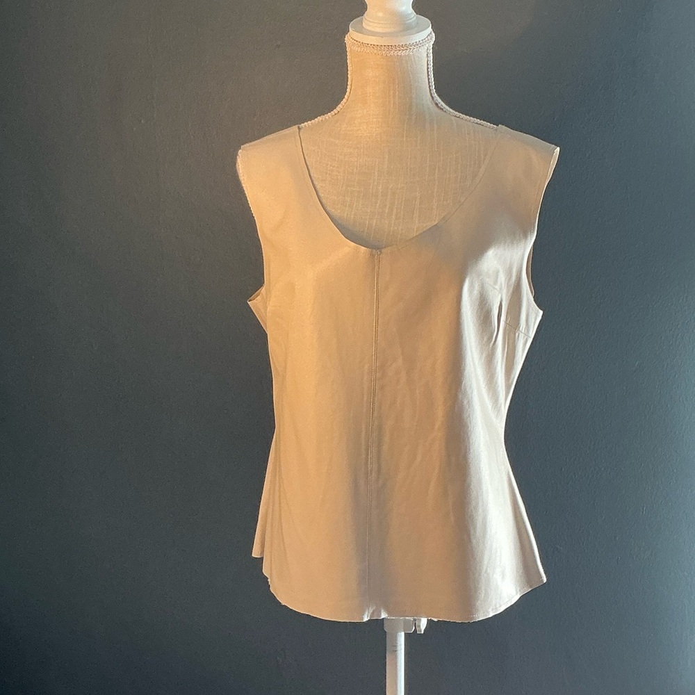NWT Cream Leather Sleeveless Top